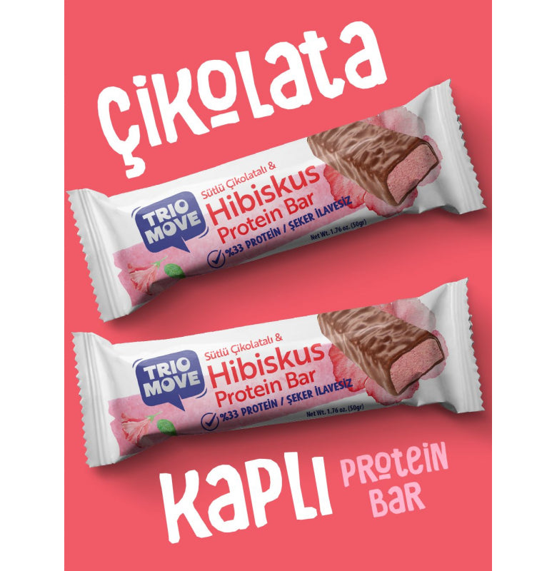 Trio Move %33 Protein Bar Hibiskus 50g - Yüksek Protein (Tekli)