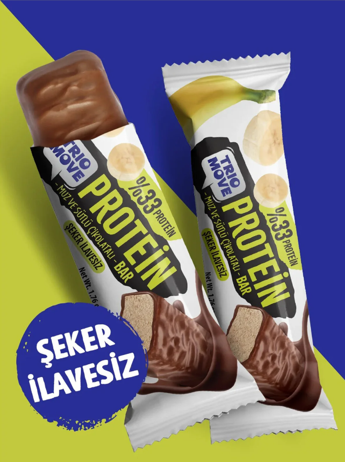 Trio Move %33 Protein Bar 9'lu Kutu - Muz Aromalı Diyet Atıştırmalık