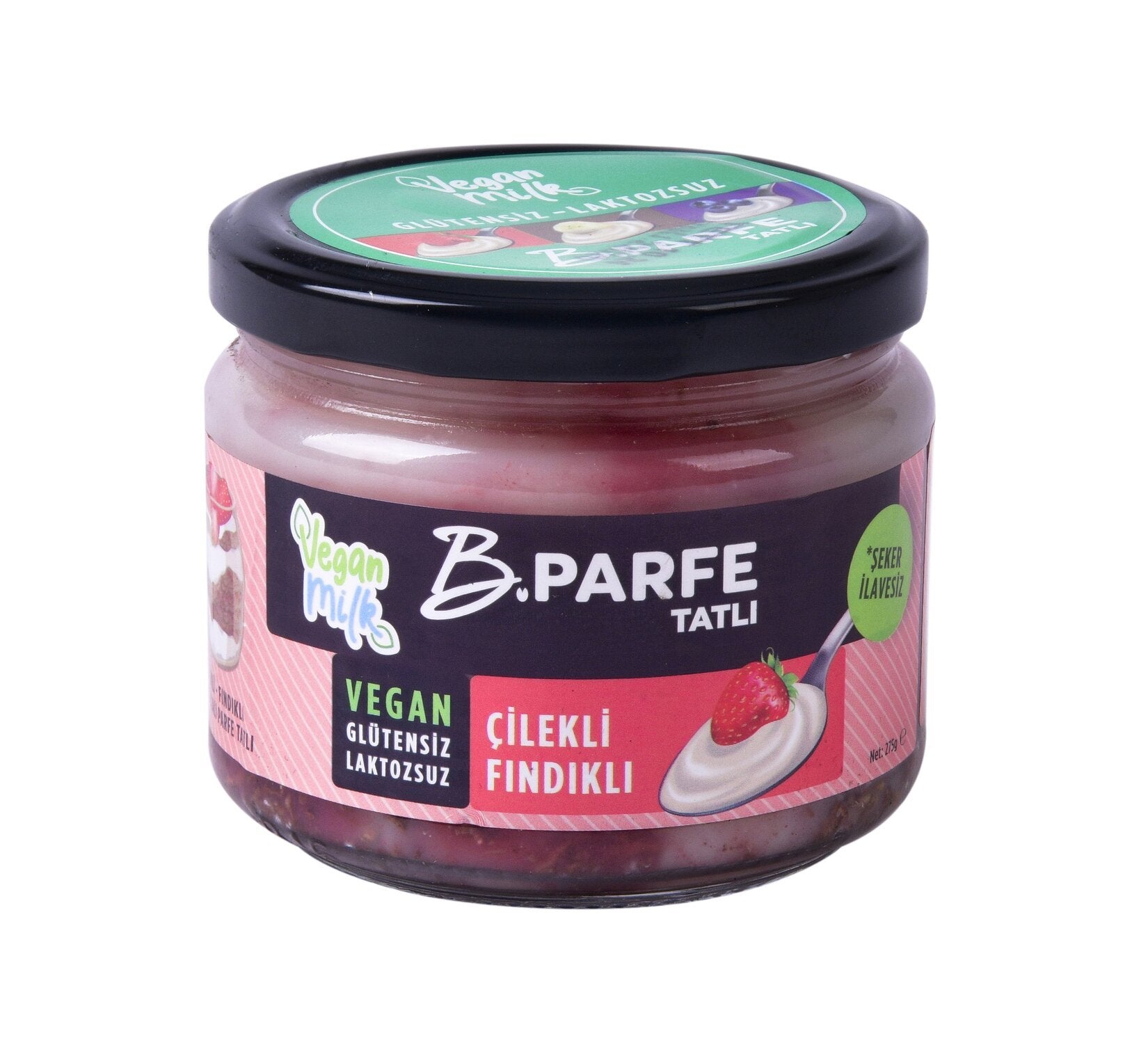 Vegan Milk B.Parfe Çilekli ve Fındıklı 275g - Glutensiz ve Diyet Ürün ana görseli