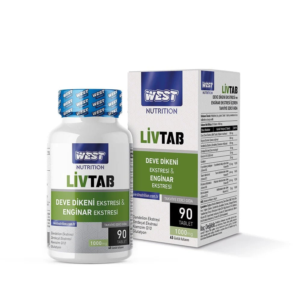 West Livtab Milk Thistle (Deve Dikeni) ve Enginar Ekstresi Karışımı 90 Tablet Ürün ana görseli