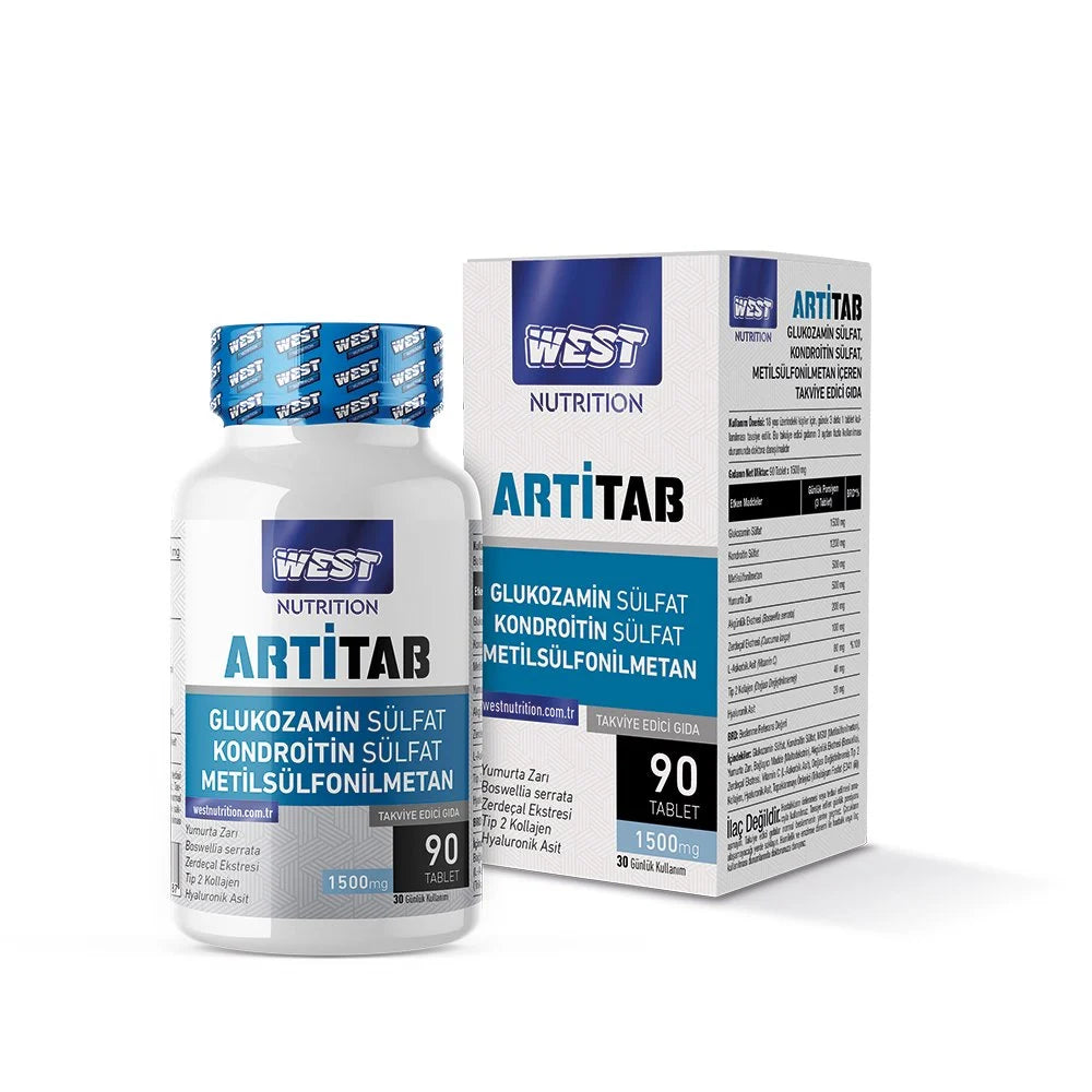 West Artitab Glukozamin Sülfat - Kondroitin Sülfat - MSM - Hyaluronik Asit - Tip 2 Kollajen 90 Tablet Ürün ana görseli
