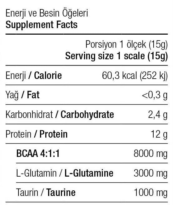 West BCAA Plus 12000 Glutamin Taurin 600g Portakal Aromalı Kompleks Amino Asit