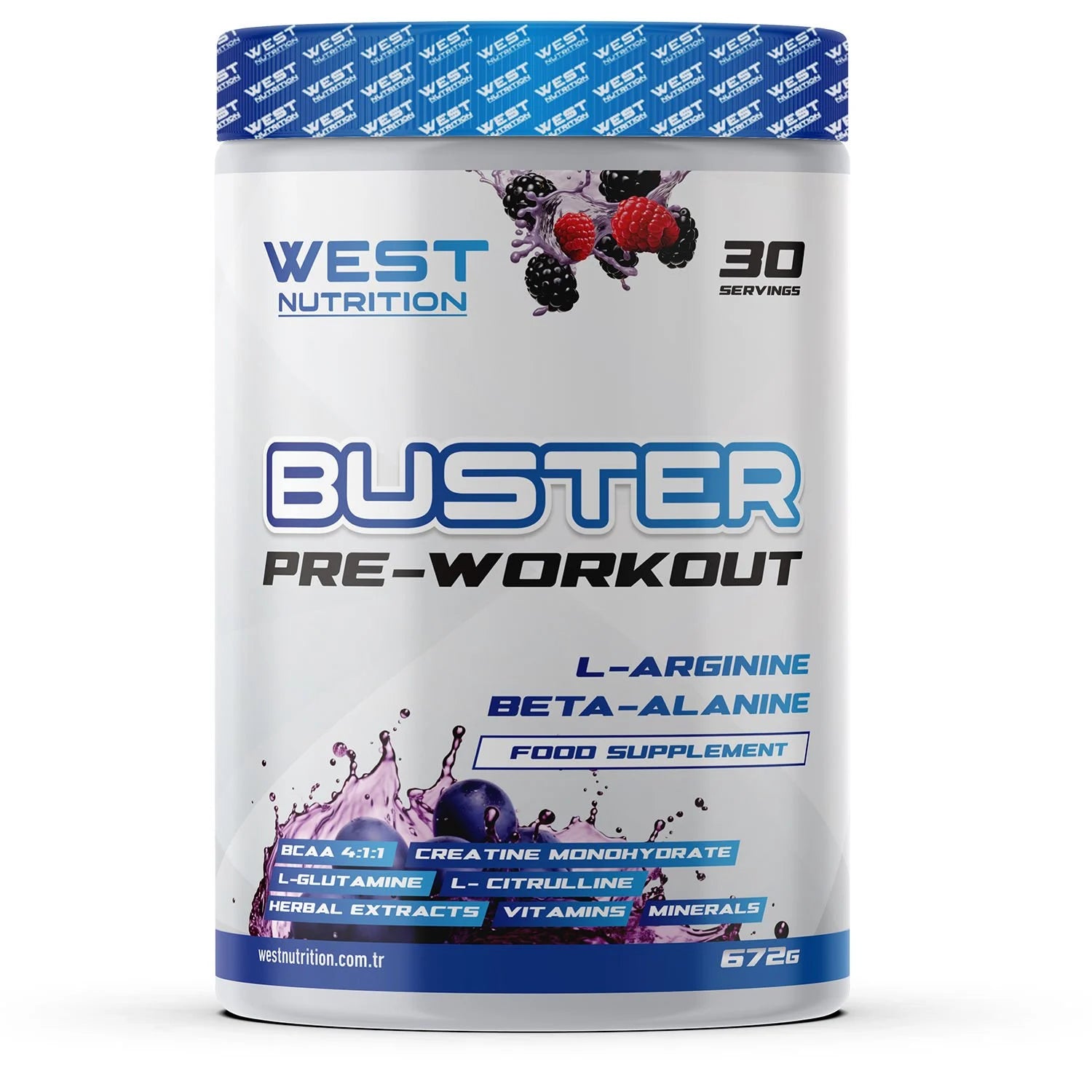 West Buster Preworkout L-Arjinin & Beta- Alanin 672g Orman Meyveleri Aroması Ürün ana görseli