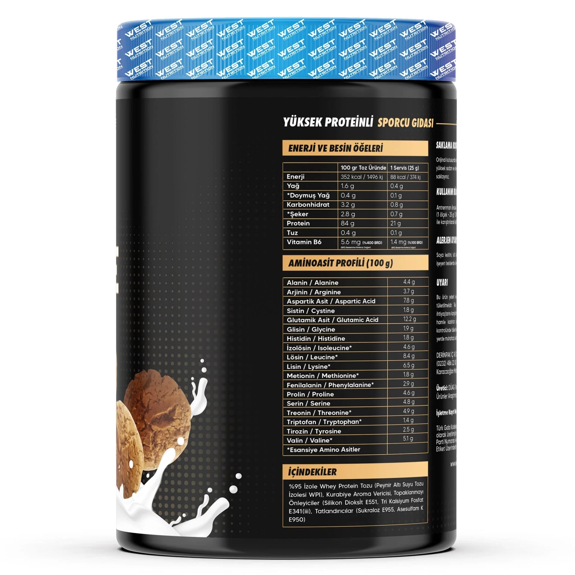 West Whey Isolate Kurabiye Aromalı Whey İzole Protein Tozu