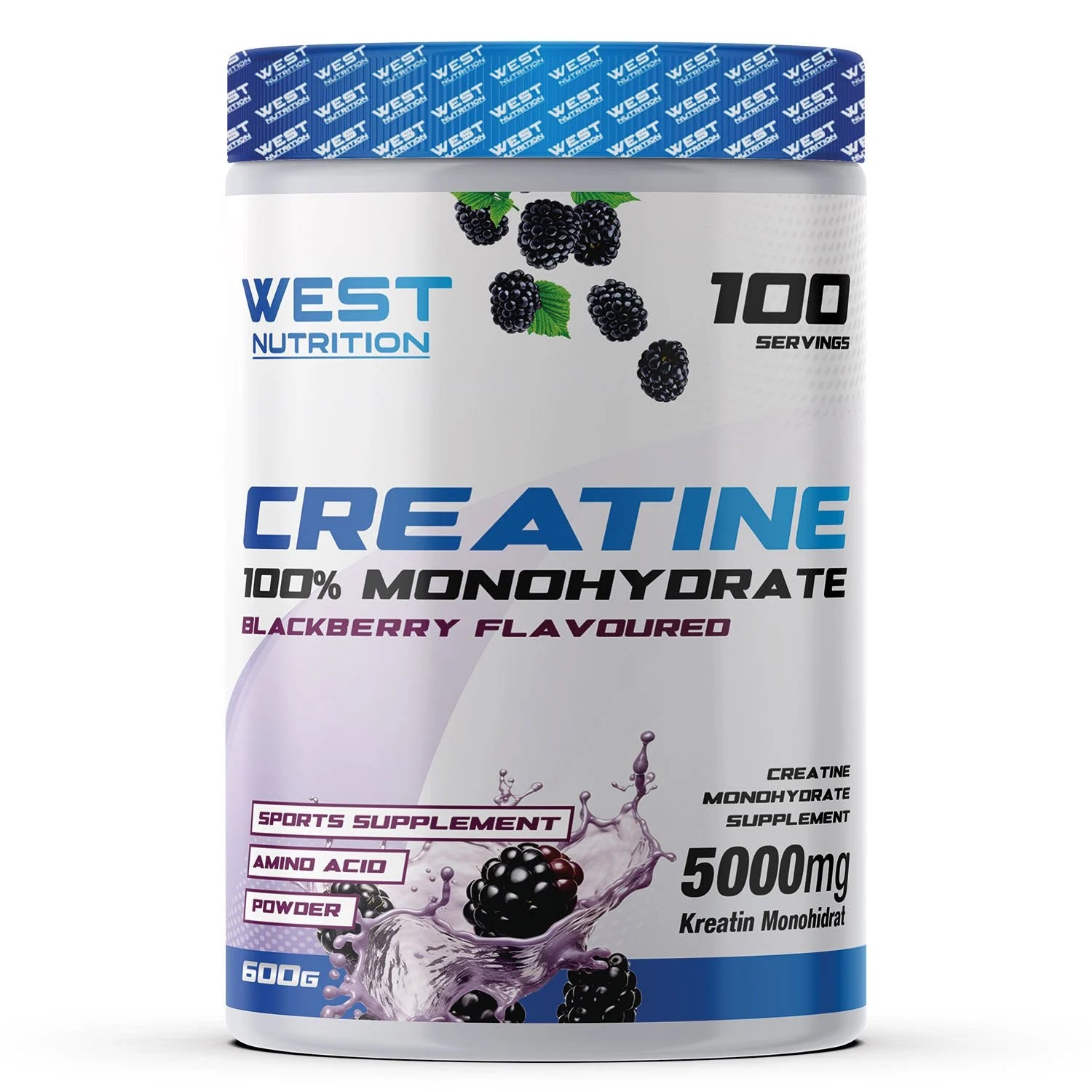 West Creatine Monohydrate 600g Böğürtlen Aromalı Kreatin Monohdirat Ürün ana görseli