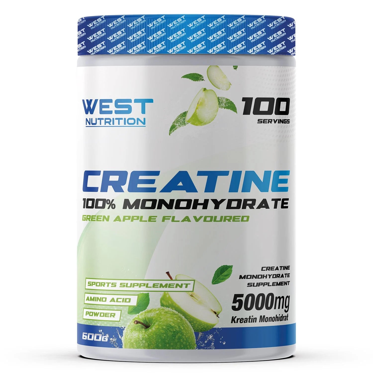 West Creatine Monohydrate 600g Yeşil Elma Aromalı Kreatin Monohdirat Ürün ana görseli