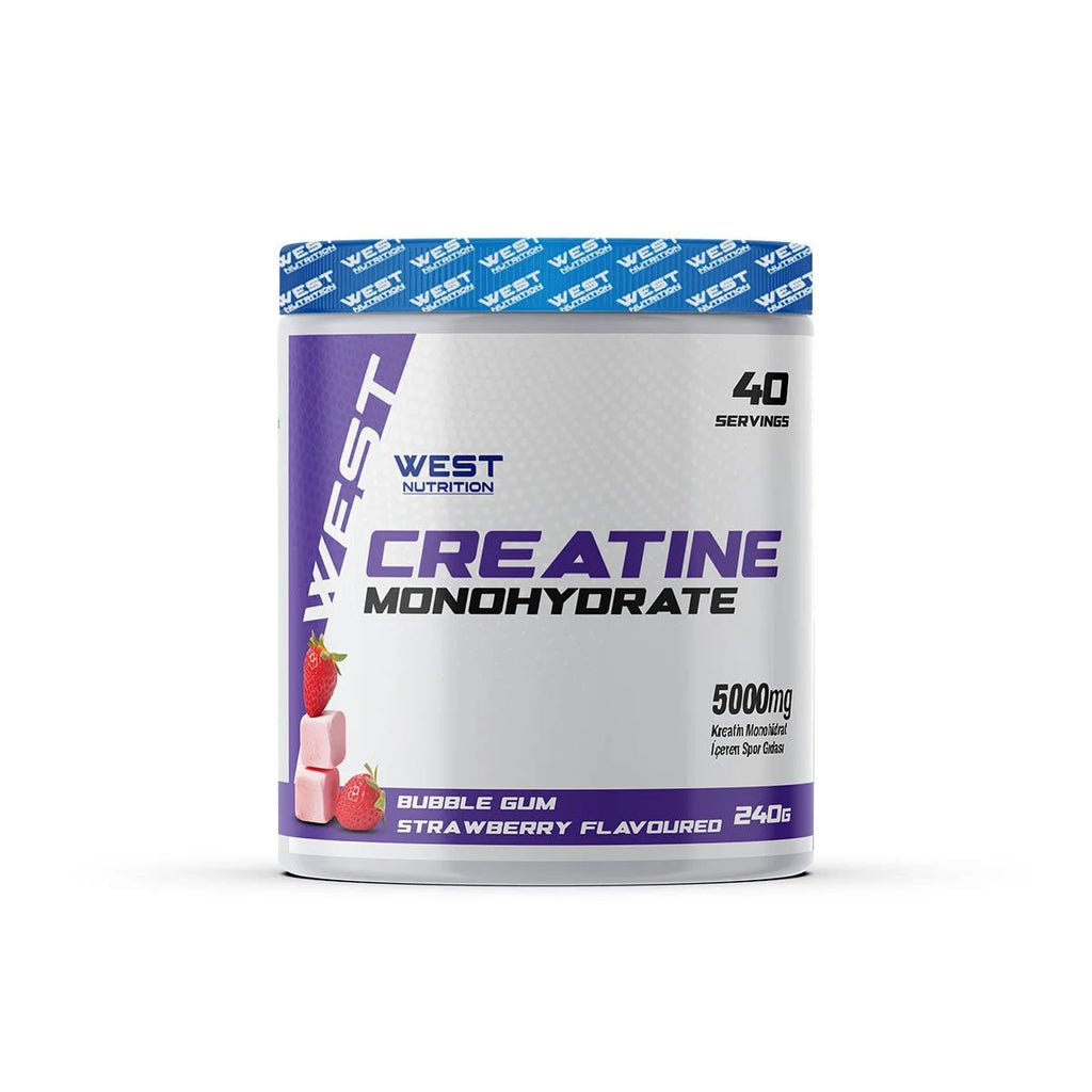 West Creatine Monohydrate 240g Bubble Gum Çilek Aromalı Kreatin
