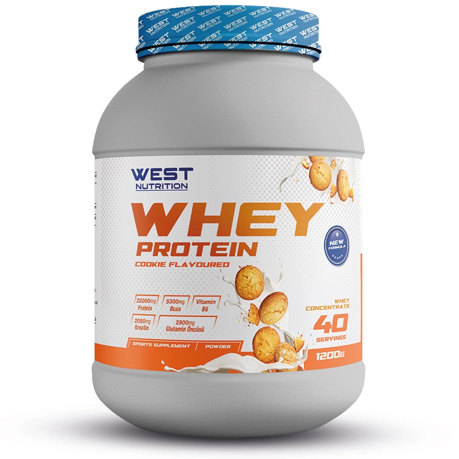 West Whey Protein Tozu 1200g - Kurabiye Aromalı