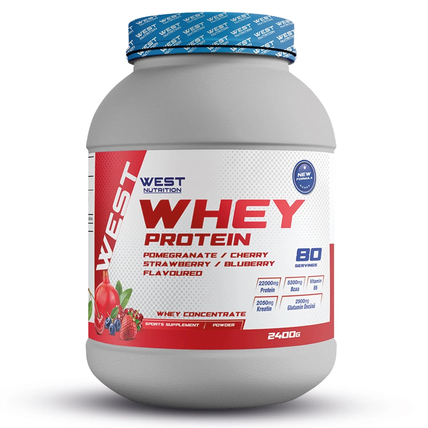 West Whey Protein Tozu 1200g - Kırmızı Meyve Aromalı Ürün ana görseli
